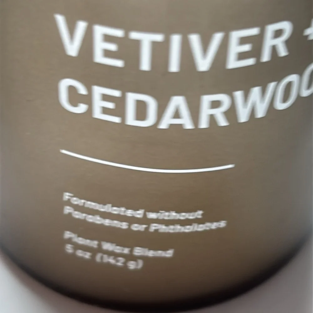 Project 62 Vetiver and Cedarwood Candle Glass Brown Jar